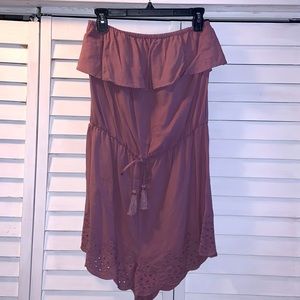 Strapless purple romper